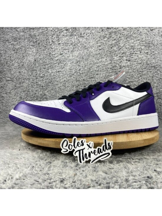 Air Jordan 1 Retro Low Golf Size 12 Men Court Purple White Black DD9315-105 main image 7